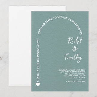 Elegant Gerahmt in Faith Dark Slate Gray Wedding Einladung
