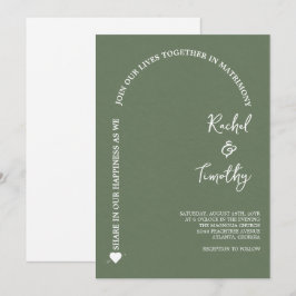 Elegant Gerahmt in Faith Lawn Green Wedding Einladung