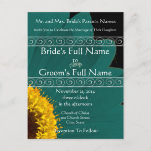 Elegant Gerber Daisy Wedding Einladung