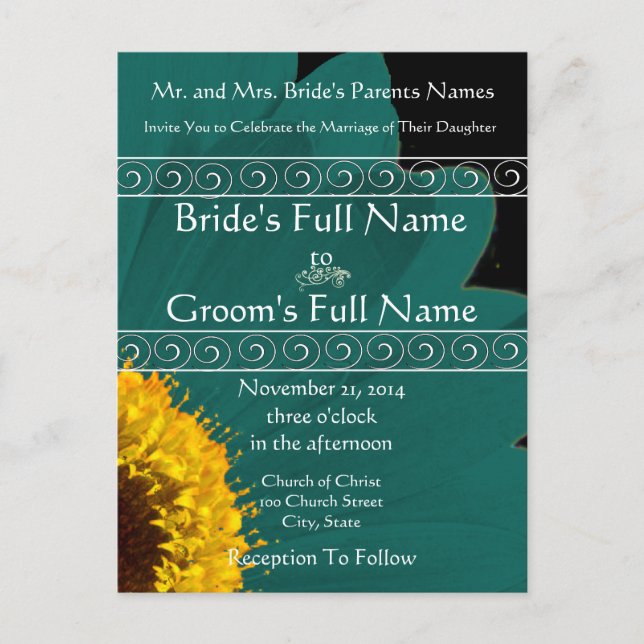 Elegant Gerber Daisy Wedding Einladung (Vorderseite)