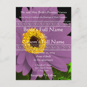 Elegant Gerber Daisy Wedding Einladung