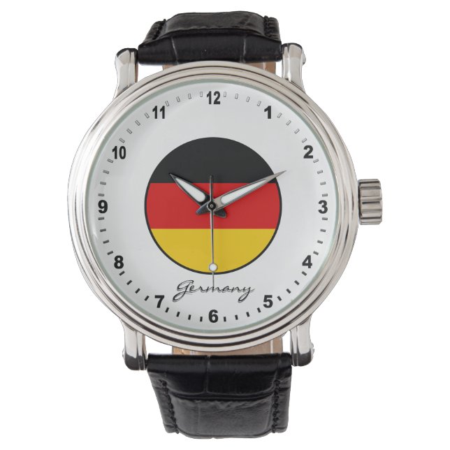 Elegant Germany Watch & German Flag / Berlin Armbanduhr (Vorderseite)