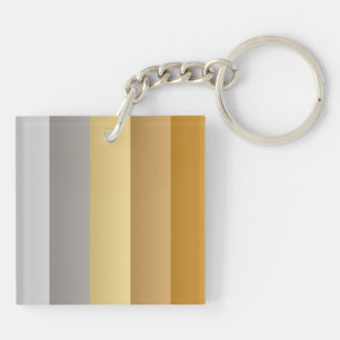 Elegant gestreiftes Gold Gelb Silbergraue Farben K Schlüsselanhänger
