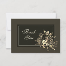 Elegant getrocknete Herbstbraun Hochzeit Dankeskarte