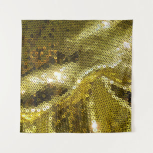 Elegant gezapftes funkelndes Textil nah. Mehr Wandteppich