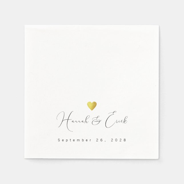 Elegant gezeichnete Hochzeit Serviette (Vorderseite)