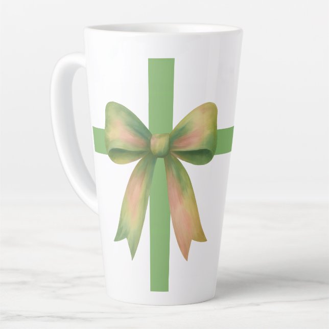 Elegant Gift Bow – Modern Christmas Design Milchtasse (Linke Ecke)