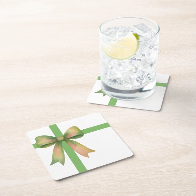 Elegant Gift Bow – Modern Christmas Design Rechteckiger Pappuntersetzer (Vor Ort)