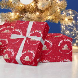 Elegant Ginger House Merry Christmas Graffiti Red Geschenkpapier