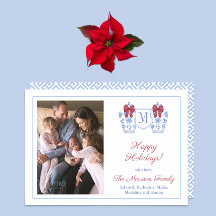 Elegant Ginger Jar Happy Holidays Family Picture