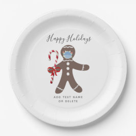 Elegant Gingerbread Man Wear Face Mask Pappteller