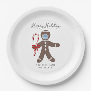 Elegant Gingerbread Man Wear Face Mask Pappteller