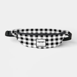 Élégant gingham à carreaux noir et blanc avec libe