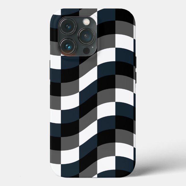 Elegant Gingham Contemporary Case-Mate iPhone Hülle (Rückseite)