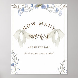 Elegant Girl Coquette Bow Baby Shower Game Poster