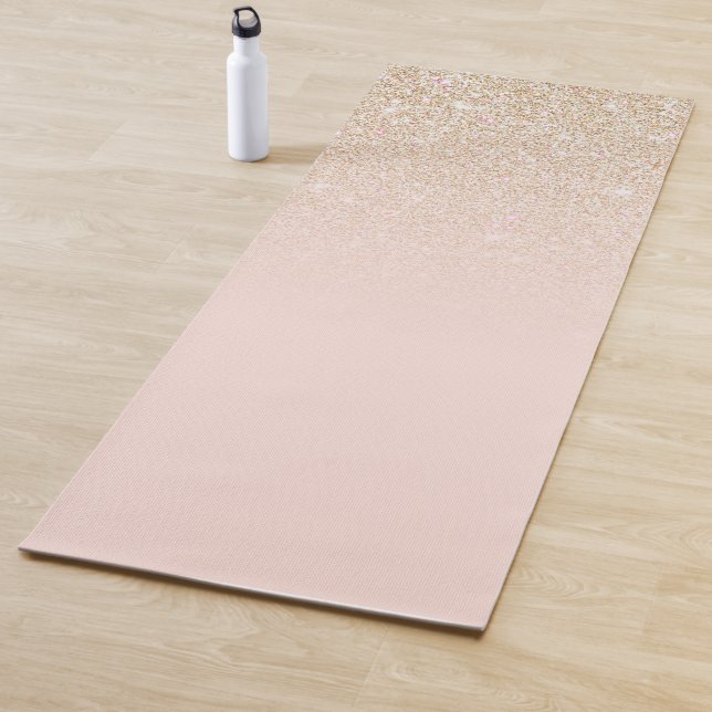 Elegant Girly Gold Rose Rosa Glitzer Ombre Yogamatte (Beispiel)