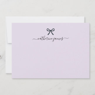 Elegant Girly Monogram Name Script Niedlich Lila Mitteilungskarte