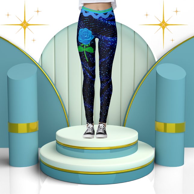 Elegant Girly Navy Blue Sparkle Glitzer Abstrakt Leggings (Von Creator hochgeladen)