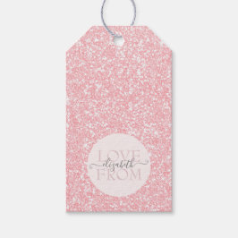 Elegant Girly Pink Glitzer DIY Name Geschenkanhänger