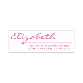 Elegant Girly Pink Script-Rücksendeadresse Permastempel