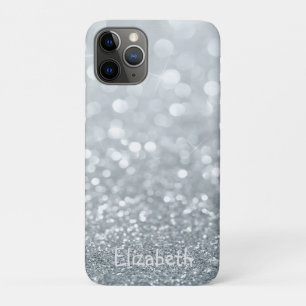 Elegant Girly Silver Glittery Bokeh - Personalisie Case-Mate iPhone Hülle