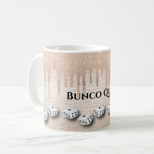 Elegant Girly Sparkle Dice Bunco Monogram Kaffeetasse