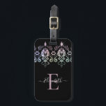 Elegant Girly Sparkle Monogram Name Luggage Ta Gepäckanhänger<br><div class="desc">Dieses personalisierte, schicke Gepäckanhänger hat einen Diamantengürtel aus mädchenhaftem Edelstein mit weißem Text auf schwarzem Hintergrund. Passen Sie den Gepäckanhänger mit dem Namen Ihrer Wahl an, damit sich jemand ganz besonders fühlt. Macht ein lustiges Geschenk zum Geburtstag oder zu Weihnachten, oder ein Geschenk für Ihren besten Freund. Entworfen für Sie...</div>
