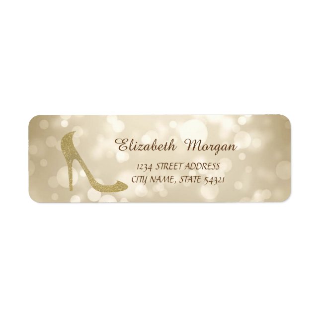 Elegant Girly Stylish Bokeh, Glitzer Heel Address (Vorne)