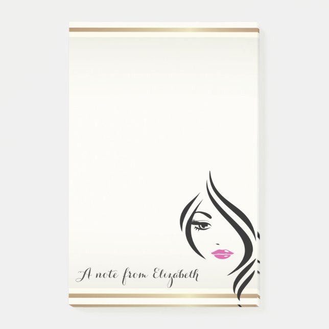 Elegant Girly Stylish ,Girl Post-it Klebezettel (Vorderseite)