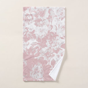 Elegant girly trendy pink coral white floral lace