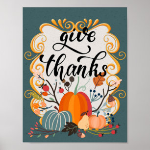 Elegant Give Danke Poster