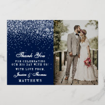 Elegant Glam Confetti Wedding Foto Vielen Dank