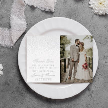 Elegant Glam Confetti Wedding Foto Vielen Dank