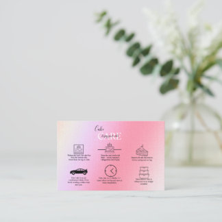 Elegant Glam Holographic Cake Care Business Card Visitenkarte