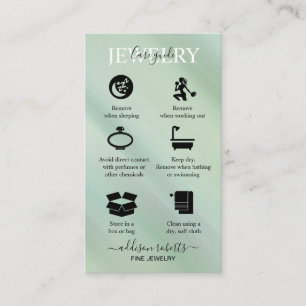 Elegant Glam Iridescent Holographi Jewelry Care Visitenkarte
