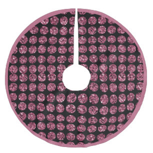 Elegant Glam Pink Diamonds Sparkle Gems Polyester Weihnachtsbaumdecke