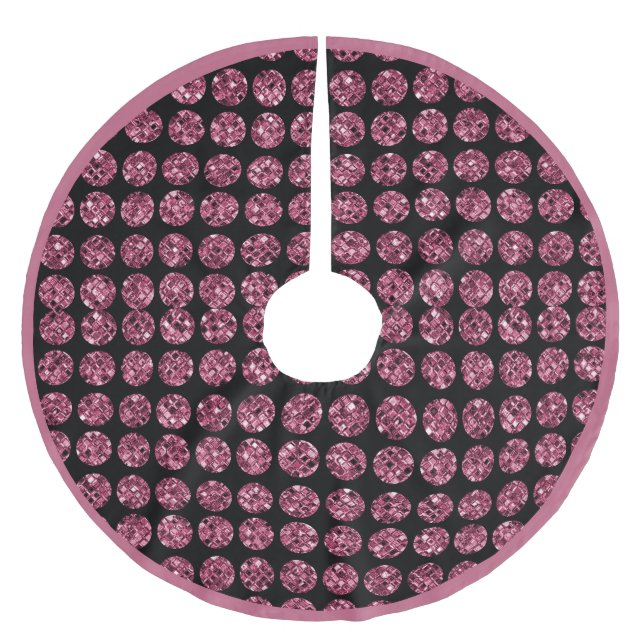 Elegant Glam Pink Diamonds Sparkle Gems Polyester Weihnachtsbaumdecke (Vorderseite)