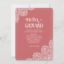 Elegant Glamor Lace Engagement Party Invitation