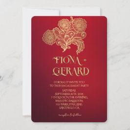 Elegant Glamor Lace Engagement Party Invitation Einladung