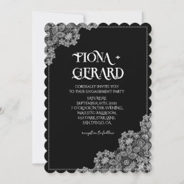 Elegant Glamor Lace Engagement Party Invitation Einladung