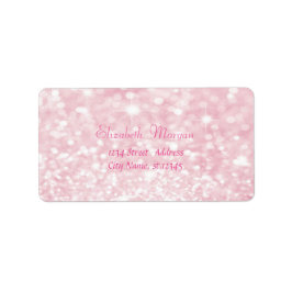 Elegant Glamour Pink Glittery, Bokeh Adressaufkleber