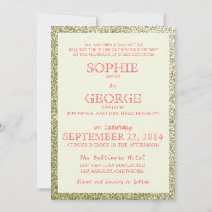 Elegant Glitter Framed Wedding Invitation Einladung