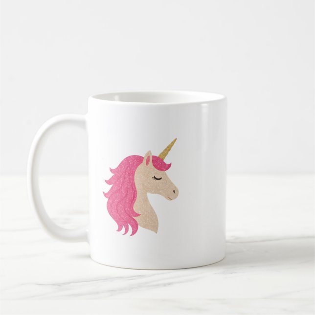 Elegant Glitter Unicorn with Sparkle Style Kaffeetasse (Links)