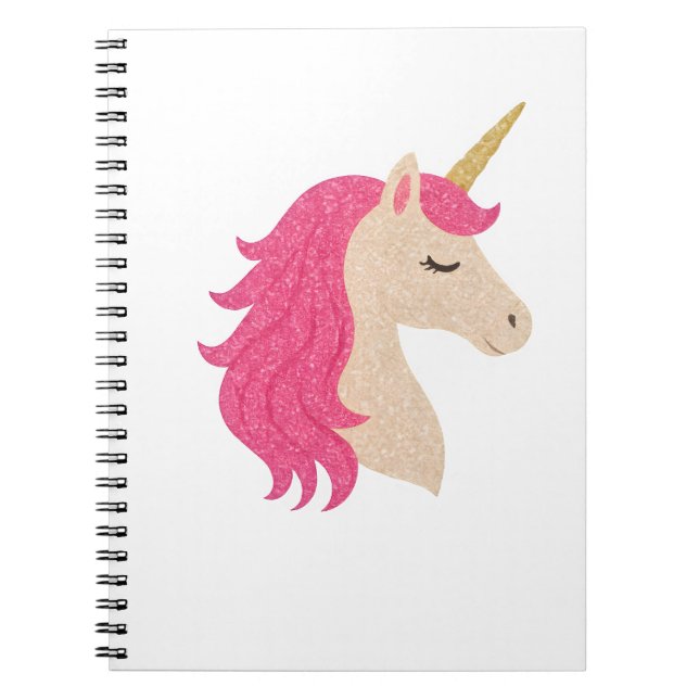 Elegant Glitter Unicorn with Sparkle Style Notizblock (Vorderseite)