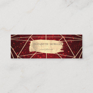 Elegant Glittery Gold Brush Stroke Geometric Mini Visitenkarte