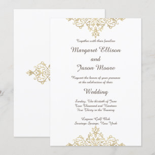 Elegant, Glittery Golden Wedding Einladung