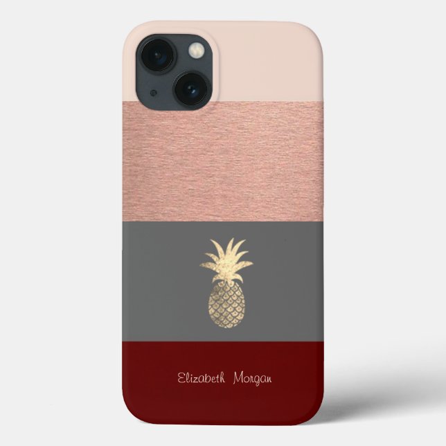 Elegant, Glitzer-Ananas, Streifen Case-Mate iPhone Hülle (Rückseite)