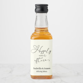 Elegant glücklich je nach Hochzeit der Elfenbeinro Alkoholflaschenetikett