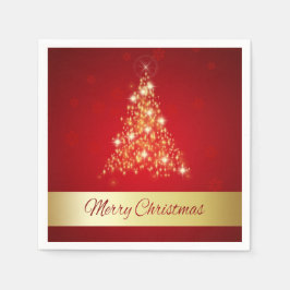 Elegant glühend fröhlicher Weihnachtsbaum Serviette