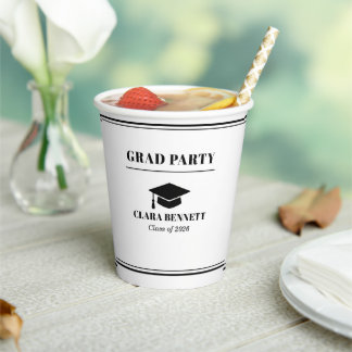 Élégant gobelet en papier blanc et noir pour la re